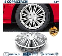 4 Copricerchi per VW Lupo 14'' Pollici Coppette Silver 12 Razze MADE EU