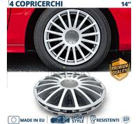 4 Copricerchi per VW Lupo 14'' Pollici Coppette Silver 16 Razze MADE EU