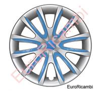 4 COPRICERCHI UNIVERSALI 16" GRIGI + SET INSERTI COLORATI AZZURRO FARAD