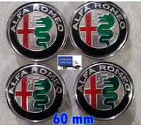 4 COPRIMOZZI ALFA ROMEO GIULIETTA MITO BRERA 147 TAPPI RUOTA MY 2015 SILVER 60MM