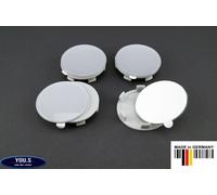 4 Coprimozzi Con Adesivi In Silicone Argento 60,0 - 56,0 Mm Z05 - Grigio - NUOVO
