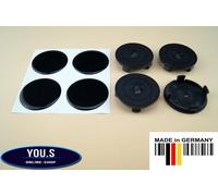 4 Coprimozzi Con Adesivi In Silicone Neri 55,0 - 52,5 Mm TTE Brock Dezent
