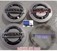 4 COPRIMOZZI NISSAN JUKE MICRA QASHQAI TAPPI RUOTA BORCHIE 54MM SILVER