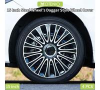 4 coprimozzi per cerchione in ferro, coprimozzo da 15 pollici copriruota di ricambio accessori per copertura completa del cerchio dell'automobile per la maggior parte dei copriruota in ferro per auto