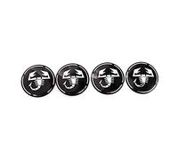 4 coprimozzi per ruota, emblema per Fiat Abarth, in lega di alluminio (nero e bianco)