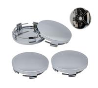4 coprimozzo da 60 mm, coprimozzo OD 60 mm, ID 56 mm, superficie lucidata, coprimozzo della ruota, coprimozzo universale, in ABS argentato, accessori per auto per mozzi delle ruote.