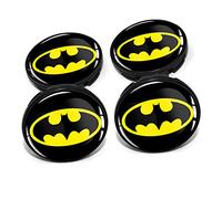 4 coprimozzo da 60 mm di diametro, adesivi per cerchioni, emblema in gel, doming per auto, accessori tuning, DM006 (n. 18 pipistrello nero e giallo)