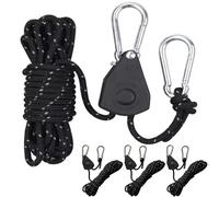 4 corde di tensionamento riflettenti, con tenditore, Ø 4 mm, corda regolabile, cricchetto con gancio, corda in paracord, corda per tenda, campeggio, 4 pezzi