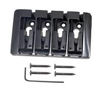 4 corde per basso elettrico a forma di L, supporto fisso con distanza tra le corde di 19 mm, larghezza complessiva 57 mm, compatibile con corpi standard di basso (nero)