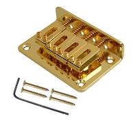 4 Corde Scatola Fissa Guitar Bridge Strings Attraverso Il Corpo 60 * 38.5mm Targhetto Nero/Oro/Chrome Sostituzione delle parti ponte (Color : Gold)