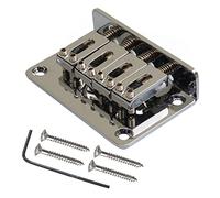 4 Corde Scatola Fissa Guitar Bridge Strings Attraverso Il Corpo 60 * 38.5mm Targhetto Nero/Oro/Chrome ponte chitarra(Chrome)