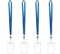 4 cordini per collo con 4 porta carte trasparenti resistenti all'acqua e cordino verticale con nome distintivo da crociera cordino