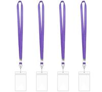 4 cordini per collo con 4 porta carte trasparenti resistenti all'acqua e cordino verticale con nome distintivo da crociera cordino