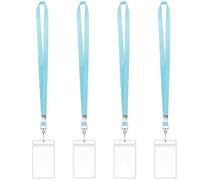 4 cordini per collo con 4 porta carte trasparenti resistenti all'acqua e cordino verticale con nome distintivo da crociera cordino