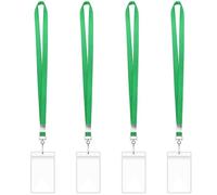 4 cordini per collo con 4 porta carte trasparenti resistenti all'acqua e cordino verticale con nome distintivo da crociera cordino
