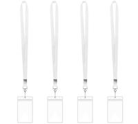 4 cordini per collo con 4 porta carte trasparenti resistenti all'acqua e cordino verticale con nome distintivo da crociera cordino