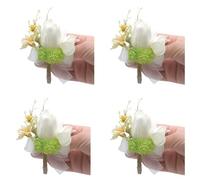 4 corpetto all ' occhiello per la sposa testimoni dello sposo damigella d ' onore, sposa e damigella d ' onore per balli matrimonio festa e set braccialetti spilla polso e set