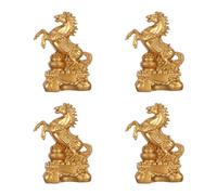 4 Count Scultura Di Cavallo Dello Zodiaco Cinese Animale