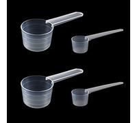 4 cucchiai dosatori, misurini grammi, dosatore per detersivo, cucchiaio dosatore da 40 ml, cucchiaio dosatore da 5 g, trasparente con scala da 10 ml, 20 ml, 30 ml, 40 ml, e 2 g, 3 g, 4 g