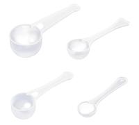 4 cucchiai dosatori, misurini, misurini grammi, dosatore di proteina funnel in polvere, dosatore trasparente, dosatore in polvere da 1 g, 3 g, 5 g, 10 g
