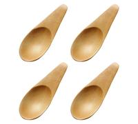 4 Cucchiai in Legno per Spezie, Caffè, Sale e Dessert - Mini Cucchiaini Adatti per Cucina