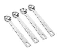 4 cucchiaini da 1/4 (1/4 di cucchiaino | 1,25 ml | 1,25 cc) cucchiaio dosatore singolo, in acciaio inox da 1/4 di cucchiaino piccolo misurino mini cucchiai dosatori