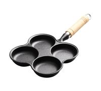 4 Cup Cast Iron Egg Pan Non Stick Multi Functional Egg Omelette Frying Pan for Induction Cooktop Gas Stove Durable Heavy Duty Cooking Tool for Home Kitchen Outdoor Camping