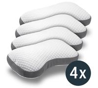 4 cuscini profilati viscoelastici Sleezzz Premium a forma di farfalla, 36 x 60 cm, con fodera a doppio strato delicata sulla pelle