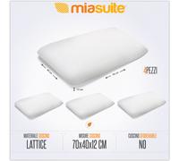 4 CUSCINI SAPONETTA LAVABILE 100% LATTICE H 12 CM ANTICERVICALE FODERA IN COTONE