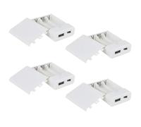 4 custodie per batterie con porta USB, 3 batterie AA da 1,5 V, con interruttore on/off, batterie USB per luci a LED, luci a corda, luci fate, decorazioni fai da te, bianco
