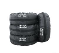 4 custodie per pneumatici auto per SUV, protezione per ruote in poliestere 190T con cinghie e maniglie regolabili, nero, S (13-18 pollici)/L (19-23") (L)