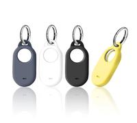 4 Custodie Samsung SmartTag 2 Con Portachiavi, Custodia in Silicone Antigraffio Portatile Con Localizzatore E Portachiavi Per Custodie Samsung Galaxy SmartTag 2, Nero, Bianco, Grigio E Giallo