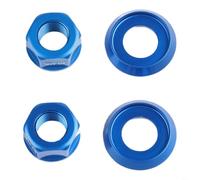 4 dadi M10 in lega di alluminio 7075, per biciclette pieghevoli e bici a scatto fisso, che supportano l'integrità del collegamento dell'asse del mozzo della ruota (4 pezzi, blu)