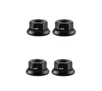 4 dadi M10 in lega di alluminio 7075, per biciclette pieghevoli e bici a scatto fisso, che supportano l'integrità del collegamento dell'asse del mozzo ruota costante (4 pezzi, nero)