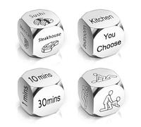4 dadi per appuntamento notturno - Set da gioco per coppie, regalo per uomini e donne, regalo divertente per San Valentino, anniversario, Natale, compleanno
