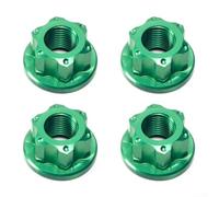 4 dadi per mozzo M10, leggeri e resistenti, in lega di alluminio, progettati per assi M10 standard e compatibilità con mozzi 3/8 (verde)