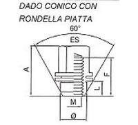 4 DADI RUOTA ESAGONO 21 M12x1,50 0.18,5 L.12 F.34 A.38 DADO FARAD 351 382/S