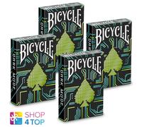 4 Dark Mode Bicycle Playing Cards Deck Magic Tricks Poker Games Black New