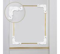 4 Decalcomanie Decorative Fiori Angolari in PVC Stile Retrò per Porte e Armadi