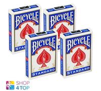 4 Decks Bicycle Double Back No Face Cards Blue Red Magic Tricks Original New