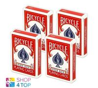 4 Decks Bicycle Rider Red Double Back No Face Magic Tricks Cards New