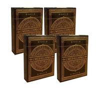 4 Decks Medallions Theory 11 Playing Cards Deck Brown Gold Magic Tricks Sealed