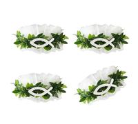 4 decorazioni floreali a cerchio per candele, accessori per candele, adatti per anniversari matrimonio e decorazioni domestiche per festival