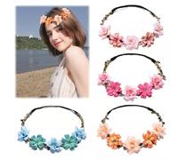 4 decorazioni floreali per capelli, corona di fiori, per fotografia di viaggio, decorazione per capelli, fiori per fotografia di viaggio, festival, matrimoni e feste, donne, ragazze (molti colori)