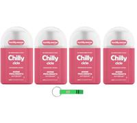 4 detergenti intimi Chilly Ciclo - Sensazione di igiene e protezione duratura - appositamente progettati per il ciclo mestruale 200 ml + portachiavi Beni Culinari gratuito