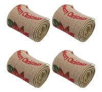 4 di nastro di iuta rustico da 80,17 pollici, nastro natalizio con bordo