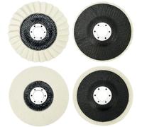 4 dischi per lucidatura in lana, Ø 125 x 22 mm, cuscinetto per lucidatura in feltro, disco oscillante con mandrino, set di spazzole coniche, cono per lucidare le ruote, disco per smerigliatrice