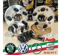 4 DISTANZIALI 12+12 5x112 57.1+BULLONI NERI VOLKSWAGEN ID.3 e1-ID.4 e2-JETTA