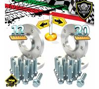 4 DISTANZIALI da 12 +20mm 5/120/72,6 + 20 BULLONI x BMW M1 M3 M4 M5 M6 X-drive M