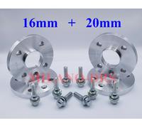 4 DISTANZIALI RUOTA 16mm+20mm CITROEN DS3 - DS4 - DS5 + BULLONE OEM PIATTO